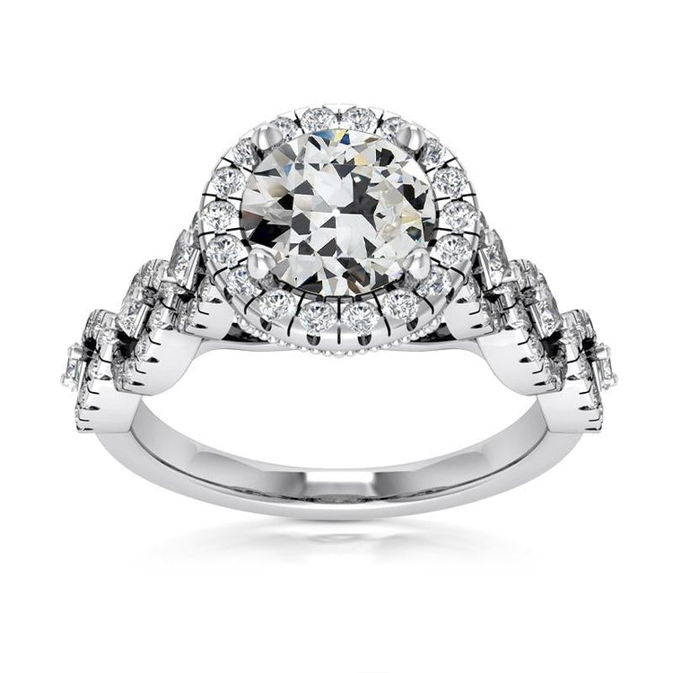 Bague Halo Véritable Diamants Vieux mineur Pave Infinity Style Or 7.50 Carats