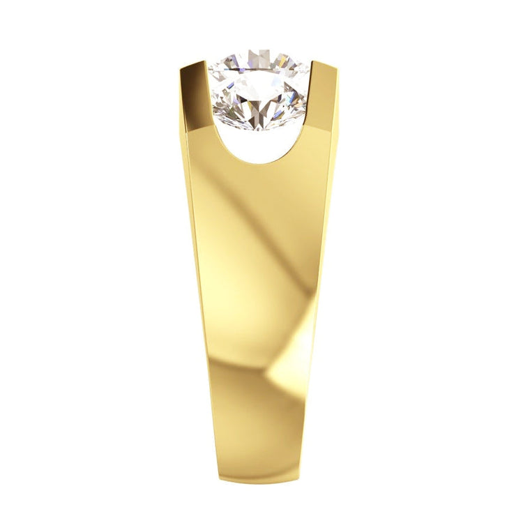 Bague Homme 3 Pierres Naturel Diamant Or 2.50 Carats
