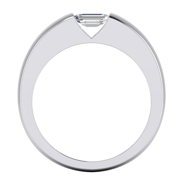 Bague Homme Est Ouest Émeraude en Naturel Diamant de 0,50 Carats d'Or