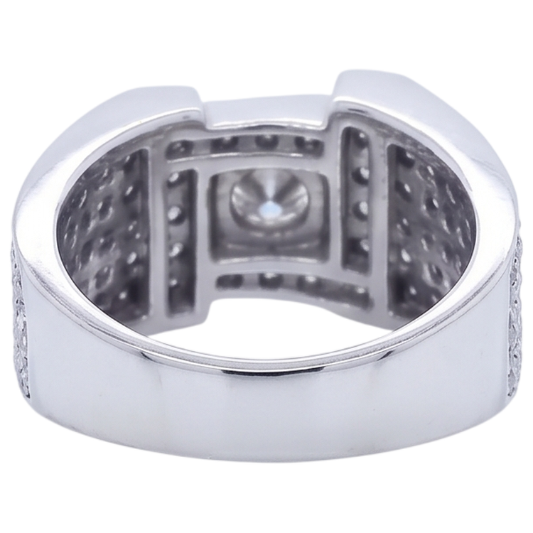 Bague Homme Look Vintage Véritable Diamant Rond Bijoux 3 Carats