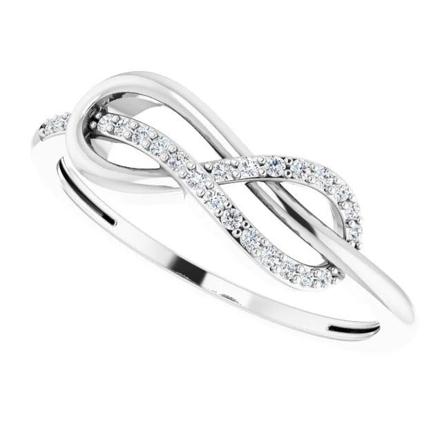 Bague Infini Naturel Diamant Torsadé 1 Carat Or Blanc 14K