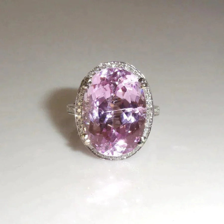 Bague Kunzite Halo Gemstone