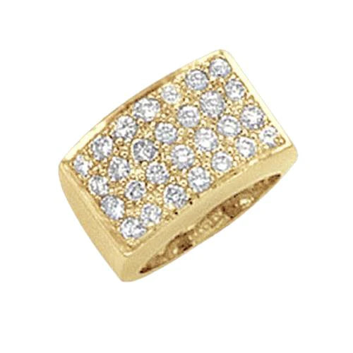 Bague Magnifique En Or Jaune Avec Réel Diamants Ronds 1.40 Carats