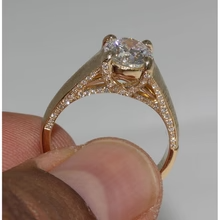 Bague Micro Pave Finition Réel Diamant 3 Carats Or Jaune Nouveau