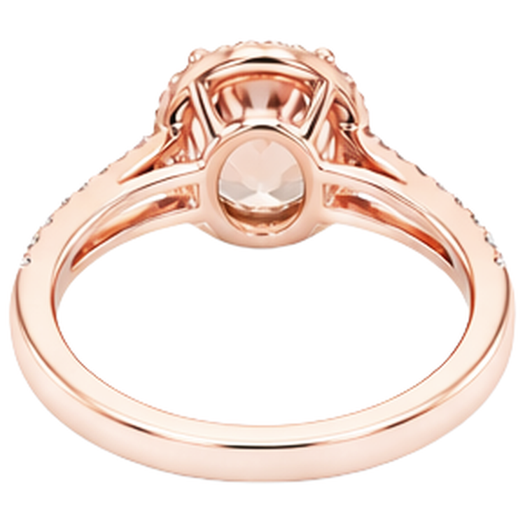 naturel oval morganite 19.75carats bague avec accents diamants