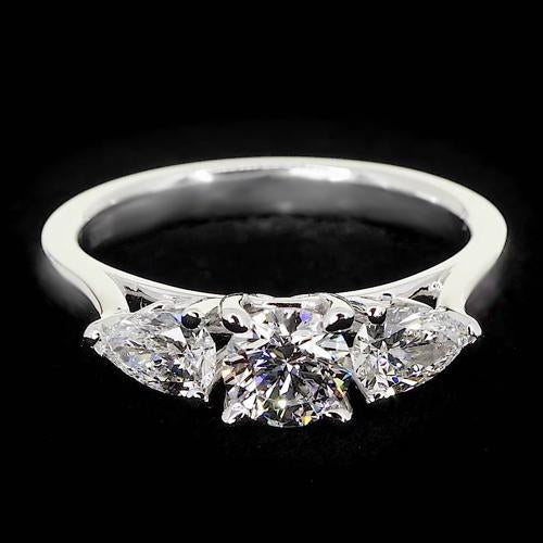 Bague Naturel Diamant 3 Pierres 2 Carats Femme Bijoux Neuf