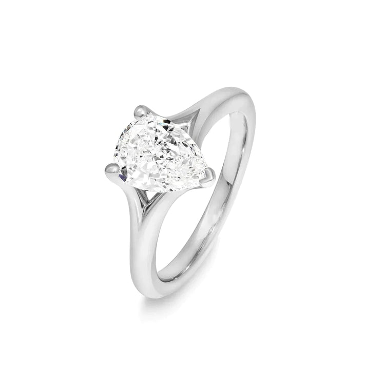 Bague Naturel Diamant Poire 2 Carats Pour Femme