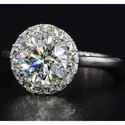 Bague Naturel Diamant Rond Style Halo 5.50 Carats 14K