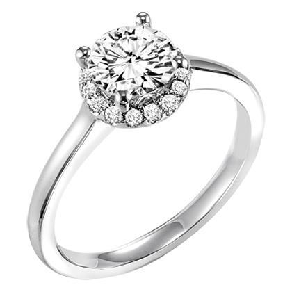 Bague Naturel diamant rond serti griffes 2.80 ct Halo