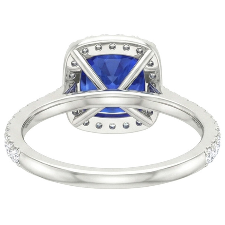 naturel cushion diamant 2.45carats bague vue de profil