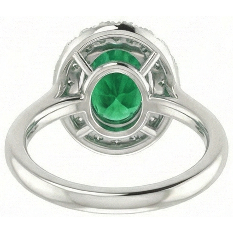 naturel oval diamant 3.70carats bague sur blanc