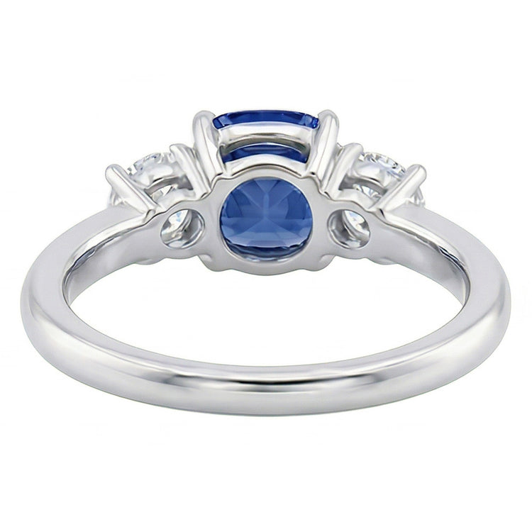 Bague Or Coussin Trois Pierres 1.25 Carats Diamant Rond Bijoux