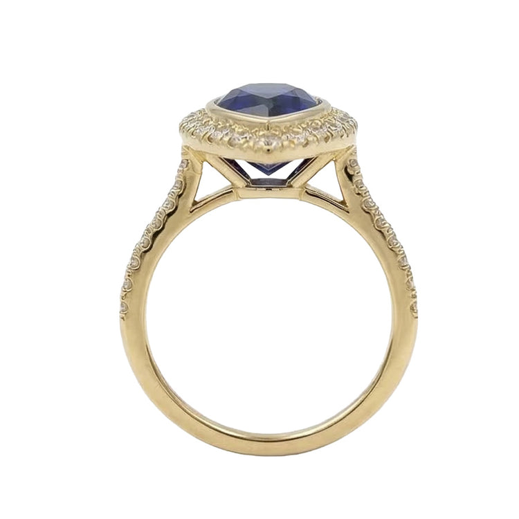 naturel pear diamant 4carats bague vue de dessus