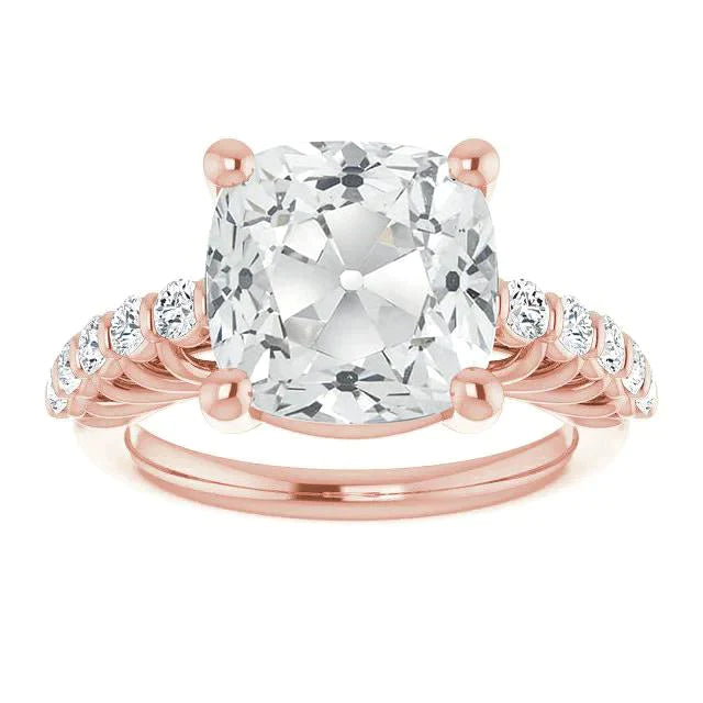 Bague Or Rose 7 Carats Véritable Diamant