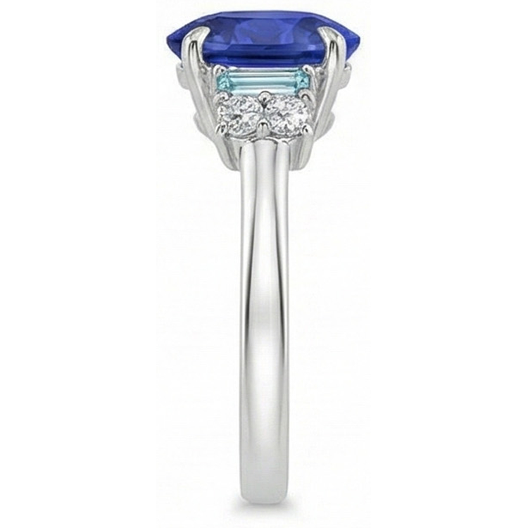 naturel baguette diamant 4carats bague détail anneau