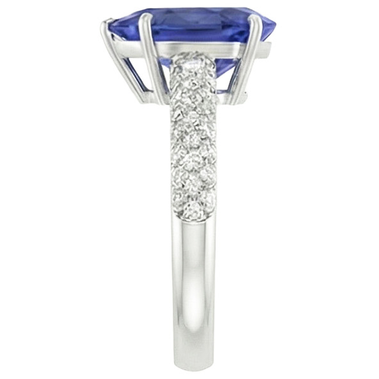 naturel pear diamant 5.50carats bague sur blanc