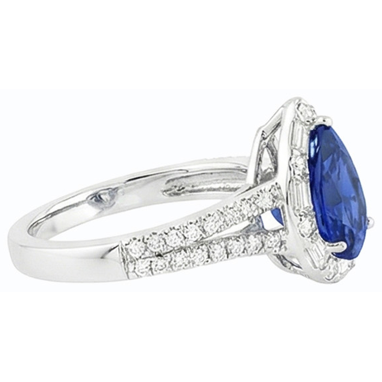 naturel baguette diamant 5carats bague sur blanc