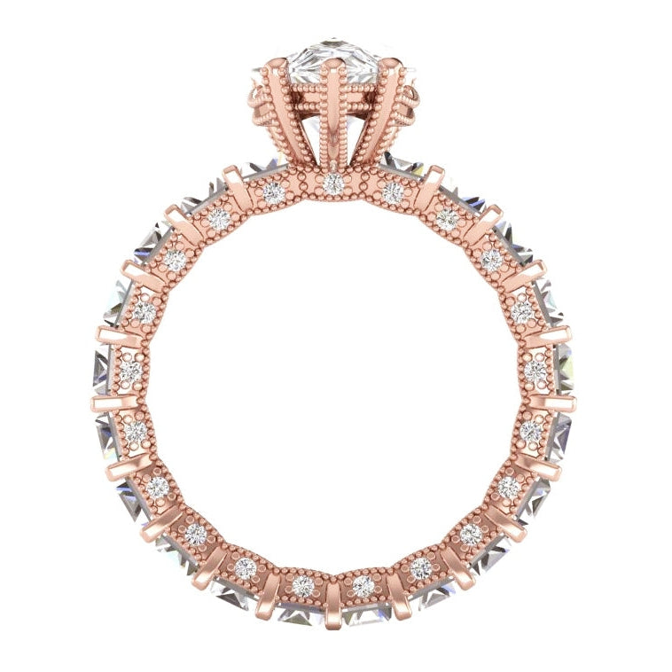 Bague Poire & Réel Diamant Baguette 9.50 Carats