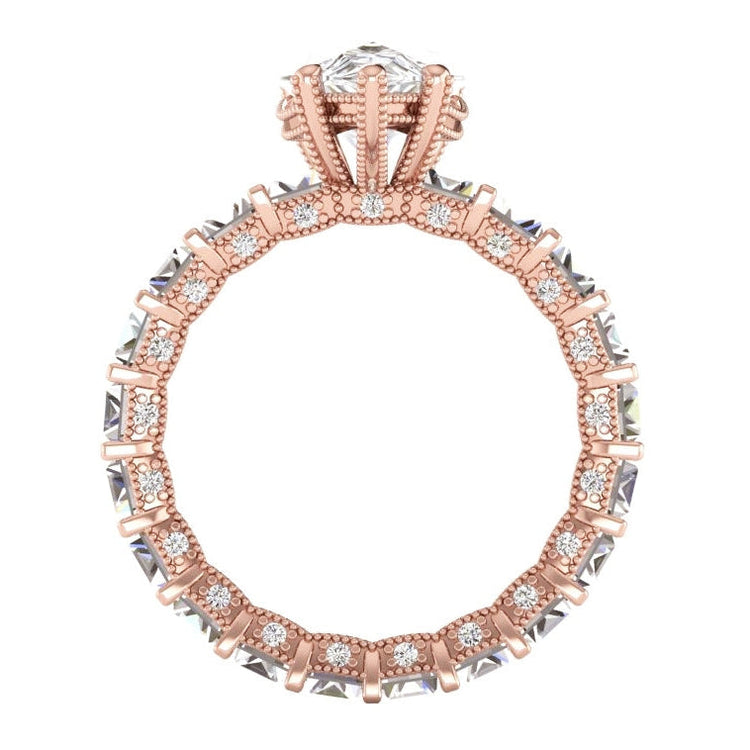 Bague Poire & Réel Diamant Baguette 9.50 Carats