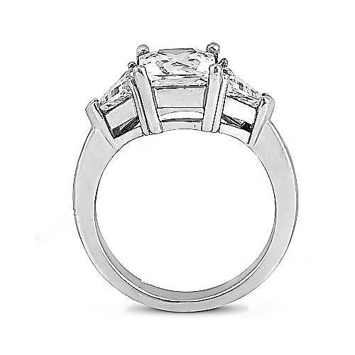 Bague Princesse Véritable Diamant A Trois Pierres Avec Trillions 2.21 Ct. Bijoux