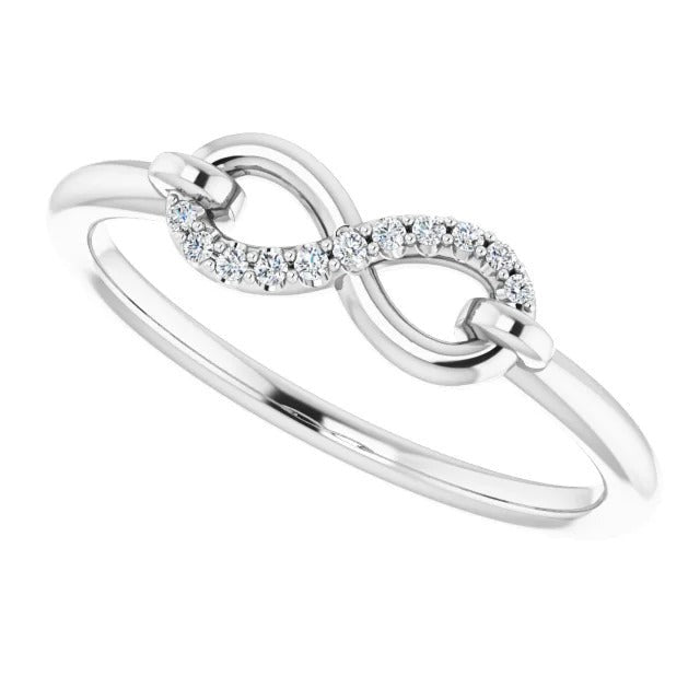 Bague Promesse Réel Diamant Infini 1 Carat Or Blanc 14K