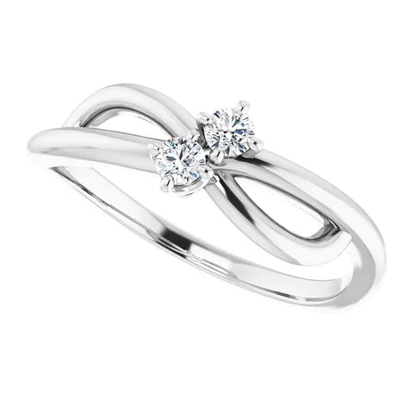 Bague Réel Diamant 1 Carat U Prong Sertissage Infinity Twist Nouveau