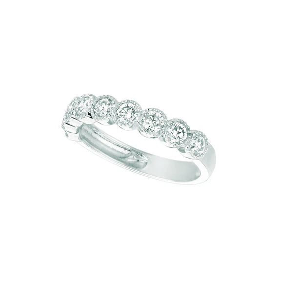 Bague Réel Diamant Coupe Ronde En Or Blanc 1 Ct