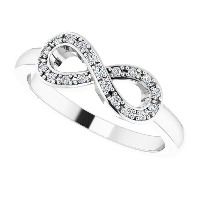 Bague Réel Diamant Infini 1 Carat Or Blanc 14K Vs1 F