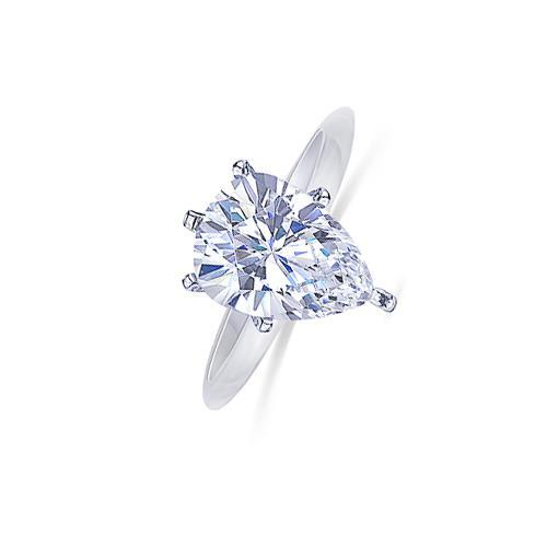 Bague Réel Diamant Poire Serti Griffes 1.5 Carat