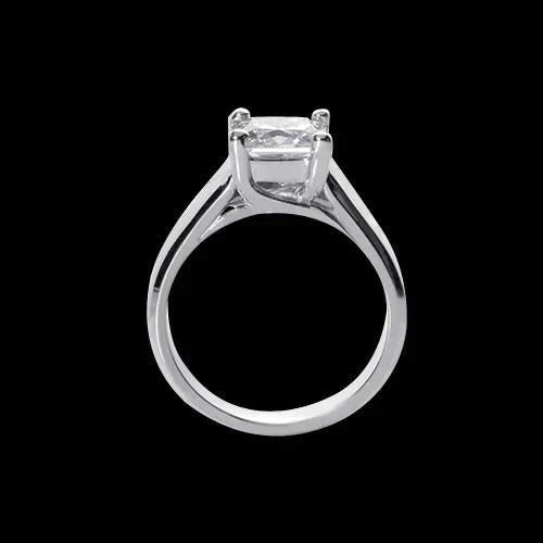 Bague Réel Diamant Princesse Serti Treillis 2 Carats