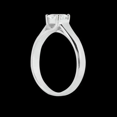 Bague Réel Diamant Princesse Serti Treillis 2 Carats