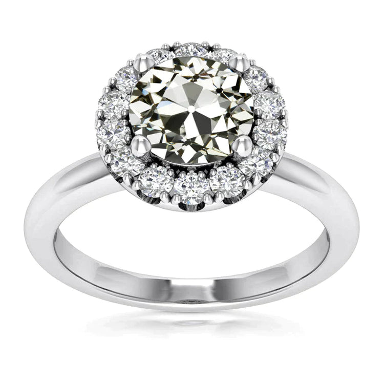 Bague Réel Diamant Rond 4 Carats Avec Halo
