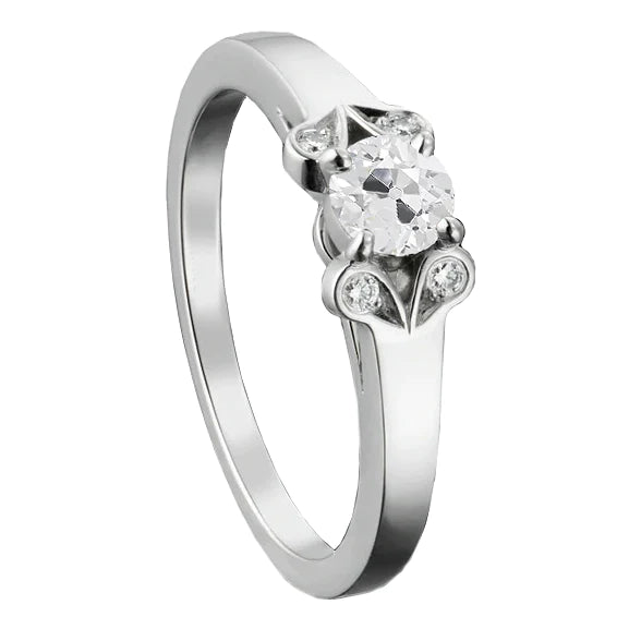 Bague Réel Diamant Rond Ancien Mineur 5 Pierres 1.50 Carats Bijoux En Or 14 Carats