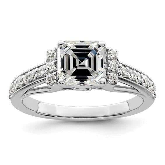 Bague Réel Diamant Rond & Asscher Avec Bijoux Accents 3.50 Carats