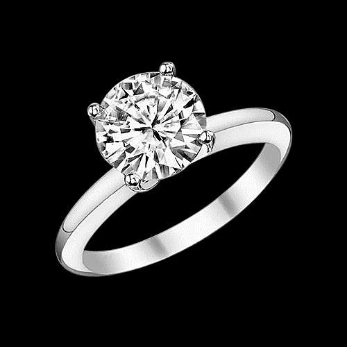 Bague Réel Diamant Rond Scintillant 2 Carats