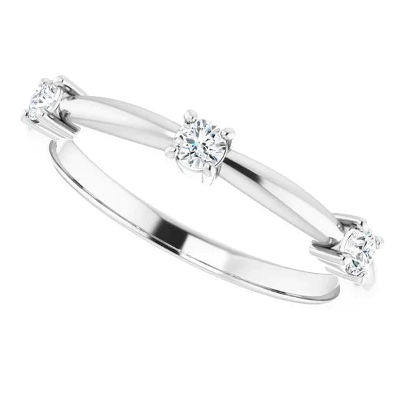 Bague Réel diamant trois pierres 0.90 carats bijoux 14K