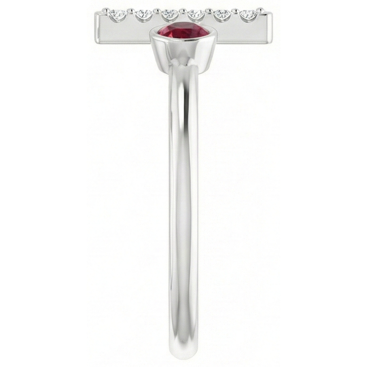 naturel round rubis 0.48carats bague vue de dessus
