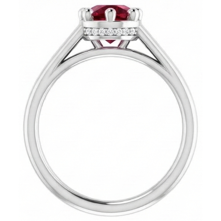 naturel round rubis 1.25carats bague détail anneau