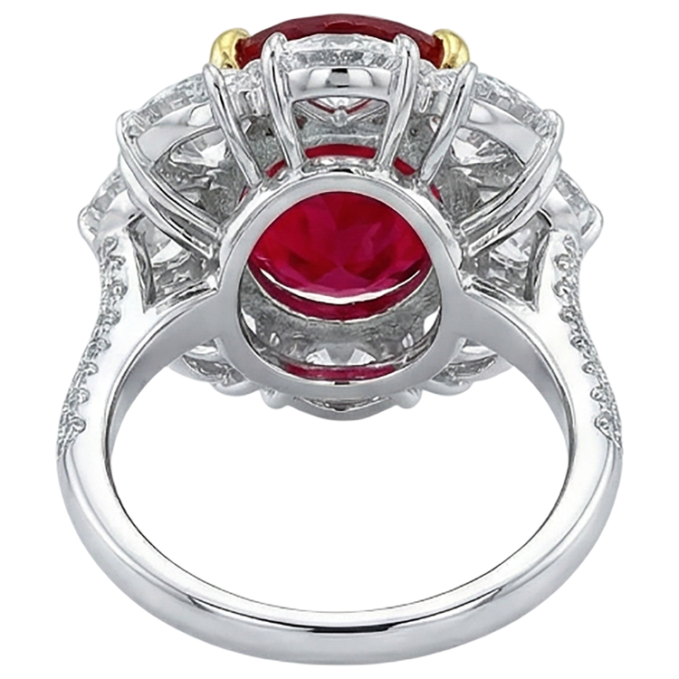 naturel round diamant 4.50carats bague vue de profil