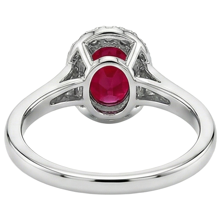 naturel round rubis 3.25carats bague sur blanc