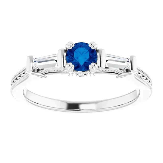 Bague Saphir 2 Carats Avec Diamants