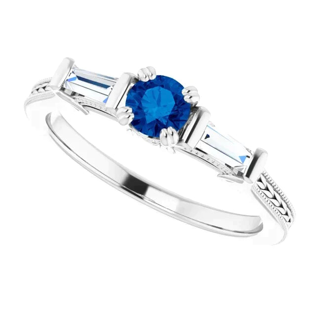 Bague Saphir 2 Carats Avec Diamants