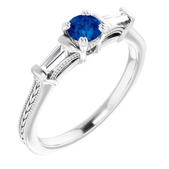 Bague Saphir 2 Carats Avec Diamants