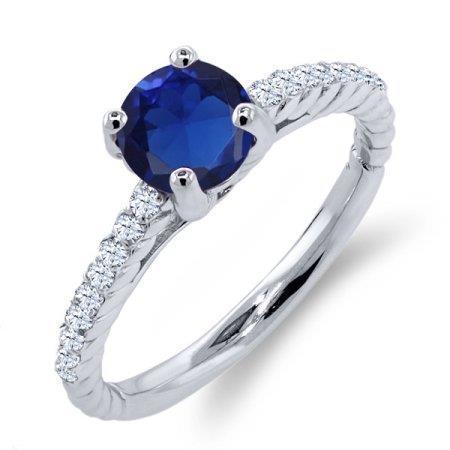 Bague Saphir Avec Accents De Diamants