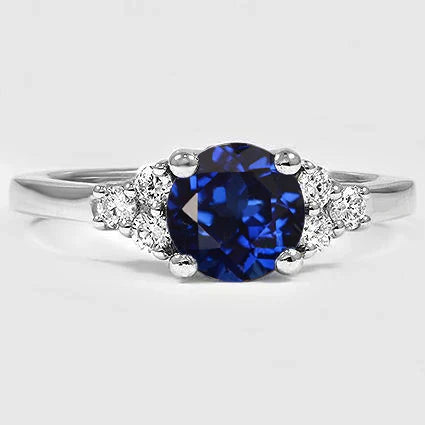 Bague Saphir Bijoux en Diamants Ronds