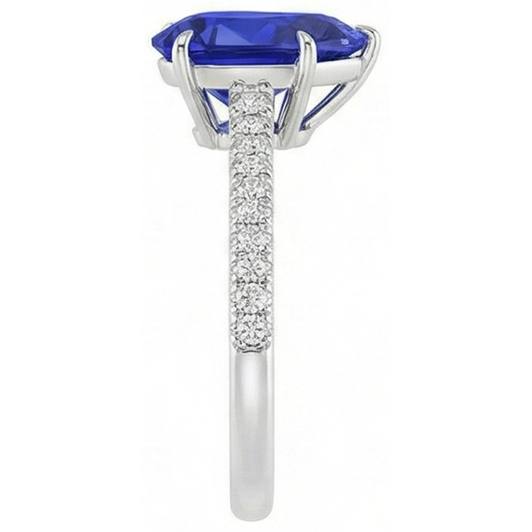 naturel pear diamant 5carats bague sur blanc
