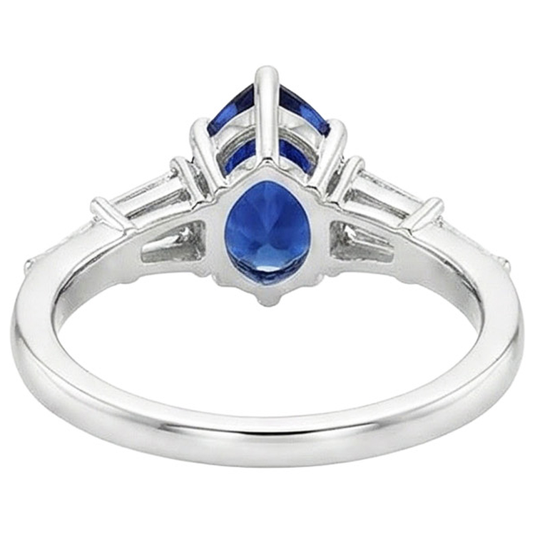 naturel baguette diamant 4carats bague détail rapproché