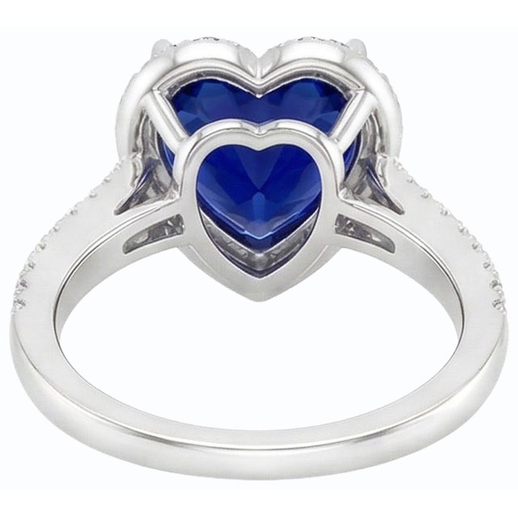 naturel heart diamant 3.50carats bague vue de profil