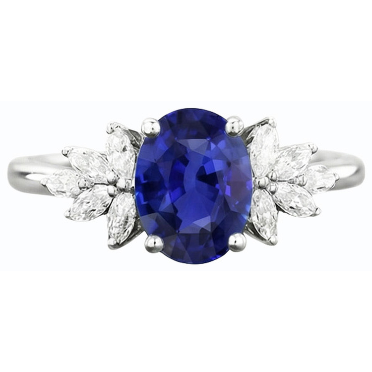 naturel marquise diamant 3.50carats bague vue de profil
