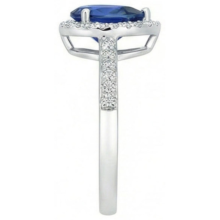 naturel pear diamant 3.25carats bague sur blanc